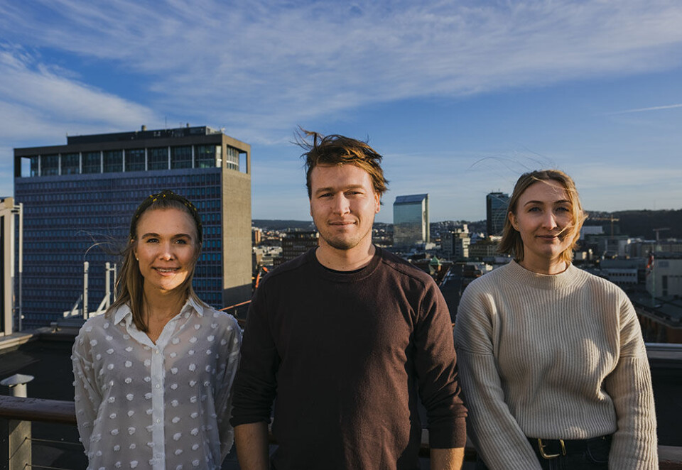 Nye folk i Manus: Mia Steinsbø (til venstre), Håkon Sollund og Marie Vøllo Brennum blir henholdsvis planner, innholdsrådgiver og designer i byrået.