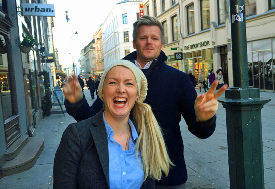 Digitale vinnere: Rekrutteringsselskapet Hammer & Hanborg har kåret «Årets digitale leder» og «Årets digitale superprofil» i Christian Brosstad i Forbrukerrådet og Louise Fuchs i Schibsted. Foto: Knut Kristian Hauger