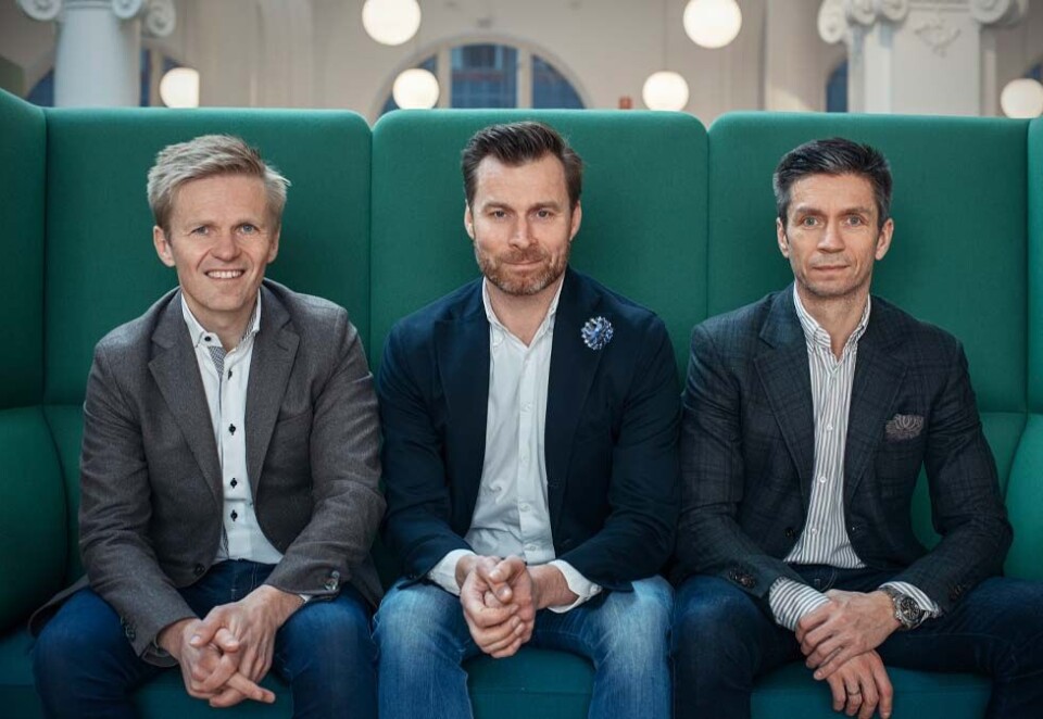 Trønders reklametrio: Her ser du trioen som kontrollerer HK-byråene. Fra venstre: Bjarne Berg, Olav Svartøien og Dag Berg. Foto: HK