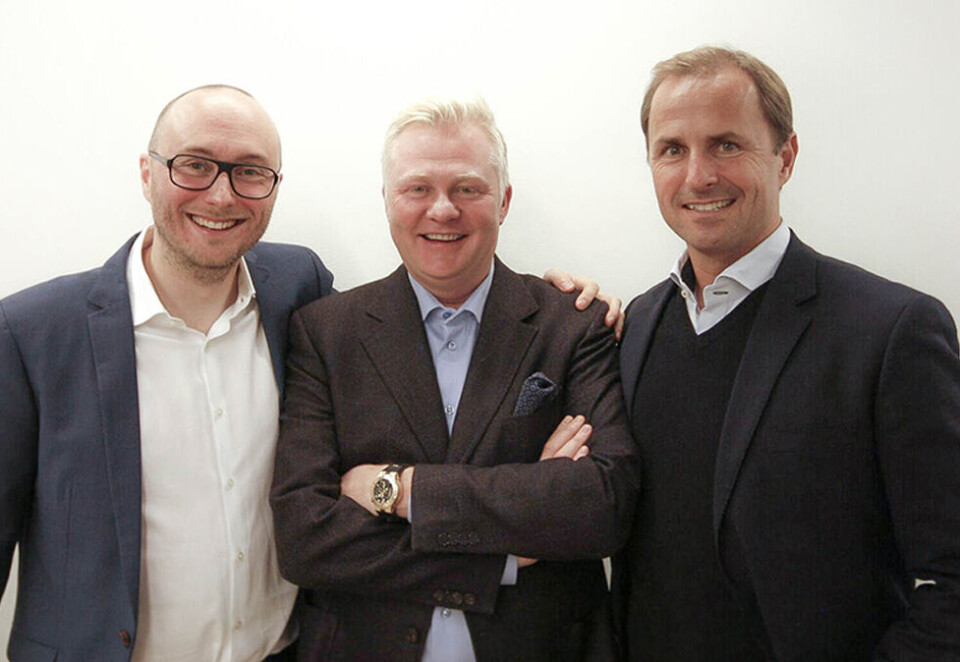 Sterkere sammen: Bladeiere slår seg sammen for å bli sterkere. Fra venstre Morten Olaisen, daglig leder og hovedeier i Næringseiendom, i midten Trond Valle, daglig leder og hovedeier i Estate Media og Andreas Borch-Nielsen, eier i Næringseiendom.