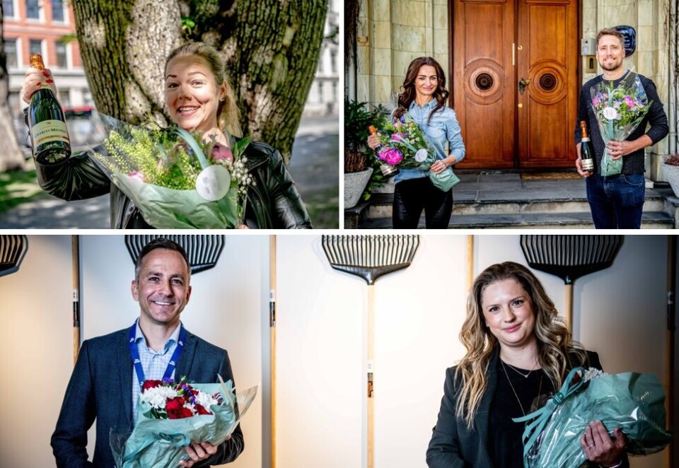 FORNØYD GJENG: SF Norge, Talkmore og Obs BYGG er de tre finalistene som er videre i Aller Best.