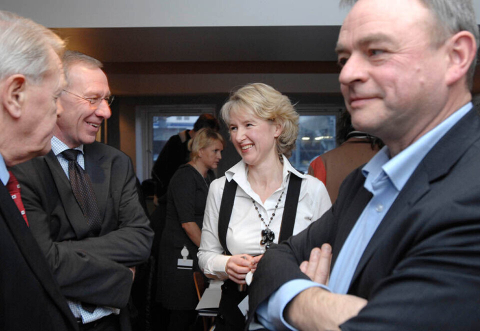 - Valebrokk var skeptisk: Det var Kåre Valebrokk som var den Øvre Helland først presenterte idéen om Nyhetskanalen for tilbake i 2006. - Valebrokk var litt skeptisk til å begynne med, men han gikk for det, sier Øver Helland. Her sammen med Valebrokk, Alf Hildrum og Marianne Røiseland.