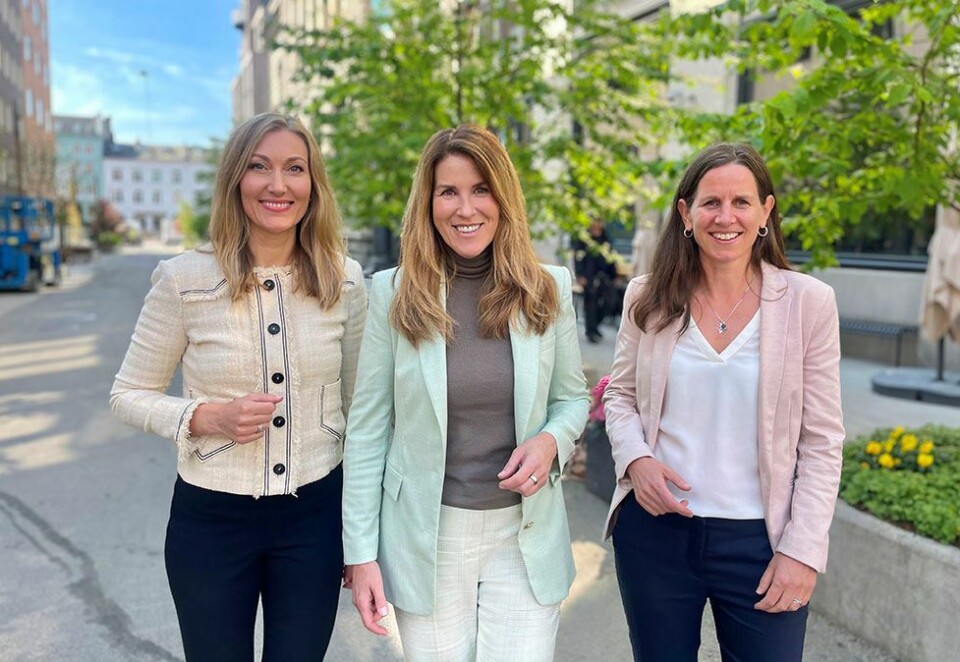 Nytt lag: Hodejegerne-sjef Åsta Braathen (i midten) med ny rådgiver og partner Ann Mari Nygjerde (til venstre) og ny rågiver Anette Myhre Vincendeau. De kommer begge fra MeyerHaugen. Foto: