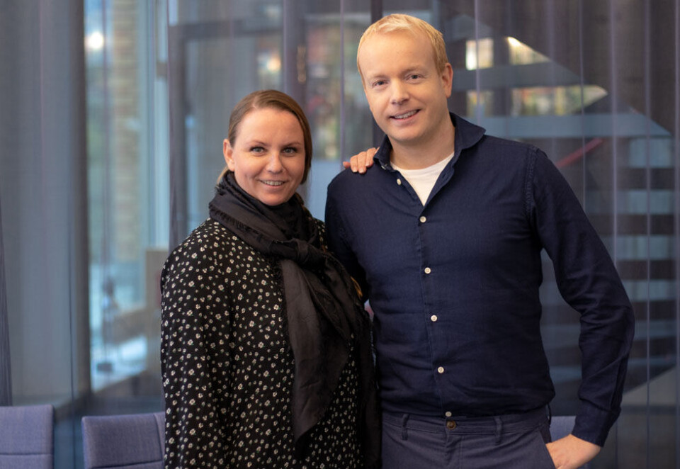 Ny jobb: Inge Hofstad Kjeilen har vært videoansvarlig i Red Media. Nå går han over i en ny stilling. Her sammen med toppsjef Maria Aas-Eng.