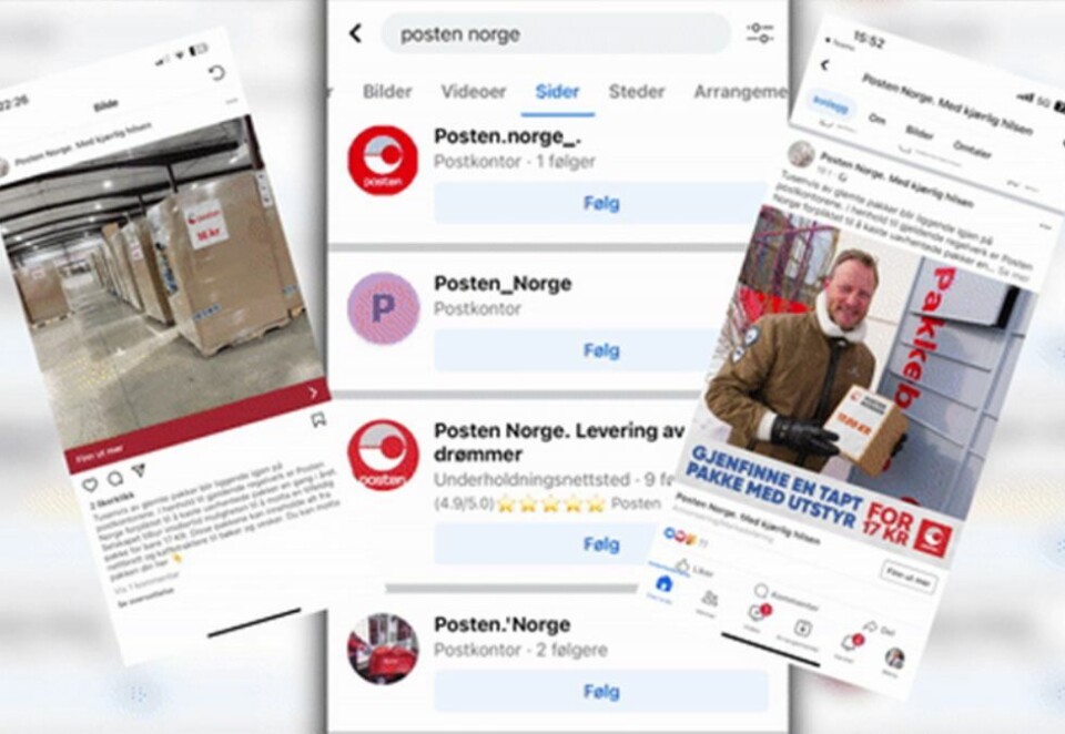 Svindel: Posten stanser all annonsering på Facebook og Instagram etter flere titalls svindelforsøk. Foto: Posten / NTB