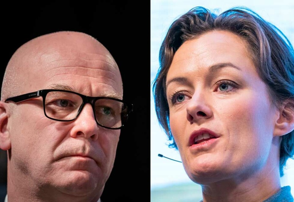 Ny NRK-rapport: Kulturminister Anette Trettebergstuen har bestilt en ny rapport om hvordan den offentlige finansierte kringkasteren NRK påvirker konkurransen på mediemarkedet. Til venstre Thor Gjermund Eriksen. Foto: NTB.