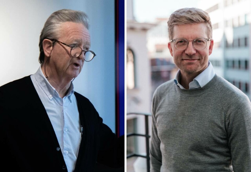 Master and student: Læremester Hans Geelmuyden er ikke så fornøyd med sin gamle elev når han har sett hyllesten Svein Tore Bergestuen i dag skriver på Facebook og LinkedIn. - Bergestuen får karakteren «Ikke bestått», sier Hans Geelmuyden til Kampanje. Foto: GK/Tobias Myklebust