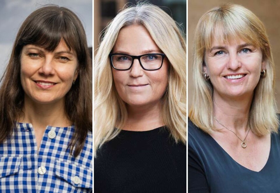 Reagerer: Hilde Norddal (f.v), Bente Klemetsdal og Randi Øgrey reagerer på at regjeringen ikke har oversikt over hvor annonsekronene går hen.