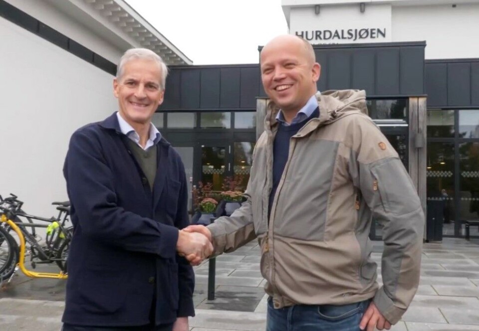 Møtte pressen: I Arbeiderpartiet og Senterpartiets regjeringsplattform har Trygve Slagsvold Vedum fått gjennomslag for å nekte statlige etater å brike PR-byråer. Foto: Fredrik Hagen / NTB
