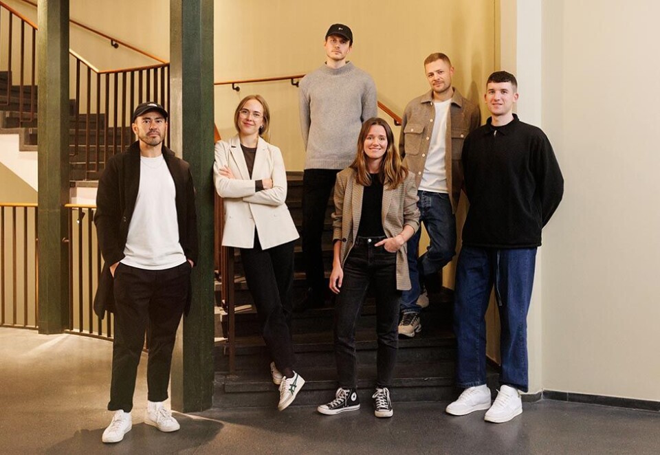 Utvider byrået: Fra venstre: Martin Yang (Design Manager), Nora Gaupseth (COO/byråleder), Felix Bryngell (prosjektleder), Sofie Platou (senior designer), Christian Bielke (daglig leder) og Evan McGuinness (partner og senior designer).