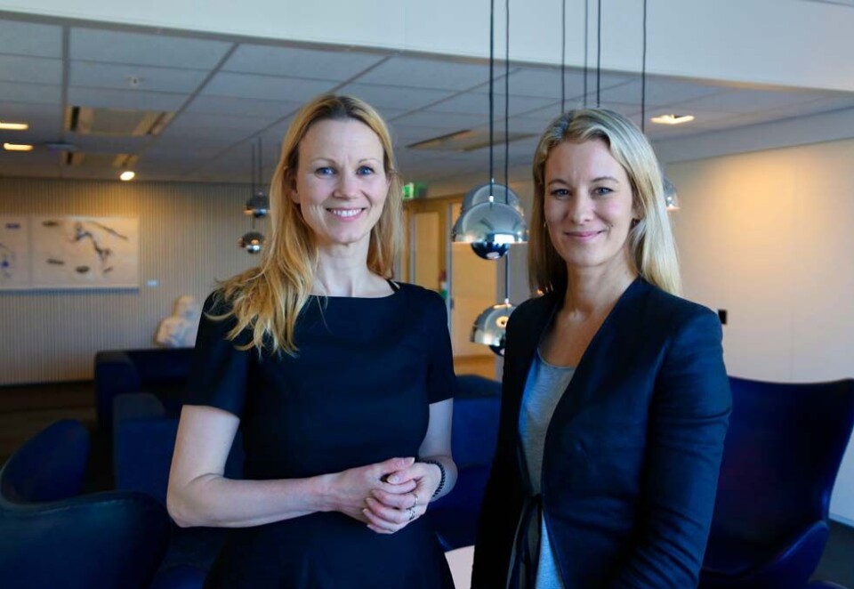 Første finalist i «Årets Markedsfører»: DNBs arbeid i 2018 for å spise seg inn på B2B-markedet har gitt dem en plass i finaleheatet for «Årets Markedsfører 2018». Her markedsdirektør Aina Lemoen Lunde og konseptansvarlig Maja Flaatten. Foto: Eivor Eriksen