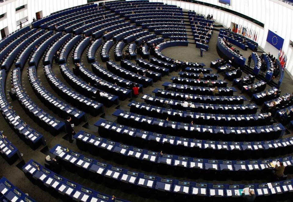 I denne salen skal EU-parlamentet stemme over nye regler om ophavsrett. Foto: NTB Sacanpix/Reuters