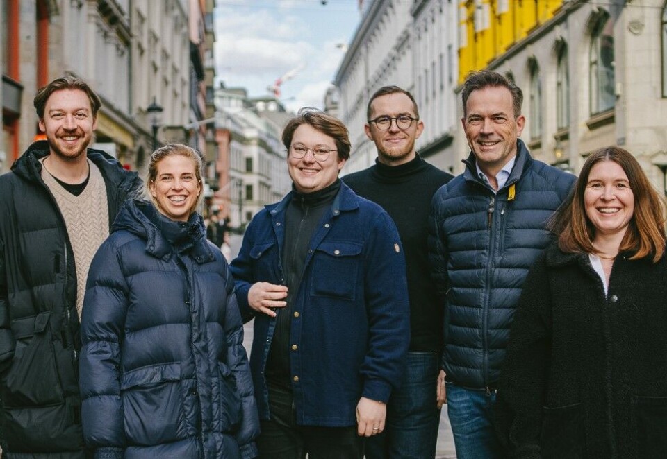 Jobber med kunstig intelligens: AI-teamet til Try står klart. Her med Andreas Vevle, Kristine Eikenes, Alexander Solbakken , Martin Jensen, Sigurd Grytten og Stine Grøndal Sesseng.