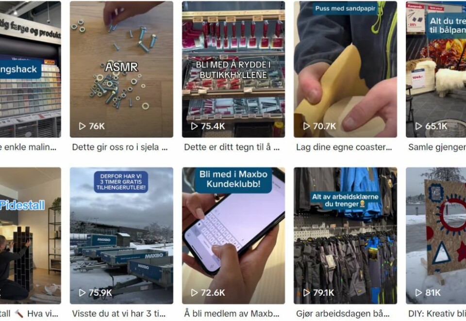 Følger etter: Etter tøffe tider i byggevarebransjen, ser Maxbo mange fordeler med å ha en egen TikTok-kanal for å skape nye relasjoner til kundene. Foto: Skjermdump Maxbo TikTok
