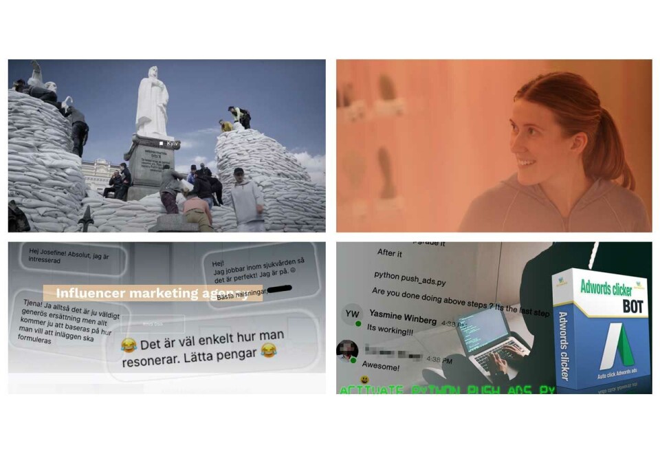 Nytt fra Norden: I samarbeid med Resumé i Sverige og Markedsføring i Danmark presenterer Kampanje en oversikt over hva som rører seg i den nordiske reklamebransjen. Denne gangen strekker det seg om både annonseroboter, kulturarv i Ukraina, slettede innlegg på Instagram og politisk influencer-reklame. Foto: Montasje