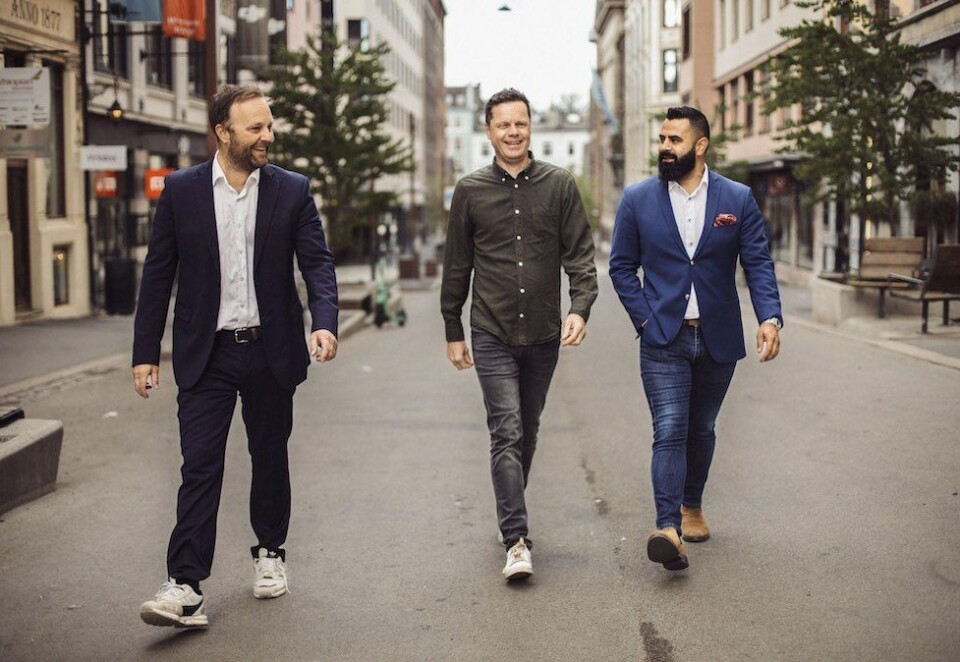 Inn i ledelsen: Fra venstre: Styreleder Sindre Beyer i Try Dig, daglig leder Kaare Øystein Trædal og Erfan Zadeh, ny kommersiell direktør. Foto: Try Dig