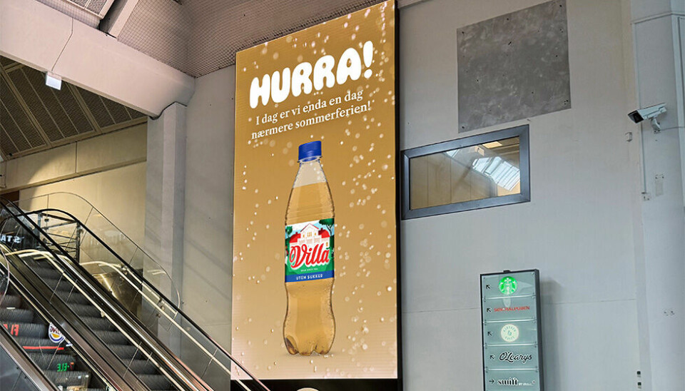 Ringnes er på lufta med sitt nye reklamekonsept 'For små og store anledninger', utviklet i samarbeid med reklamebyrået Atyp. Her er en boards hvor de feirer at sommerferien nærmer seg, med brusklassikeren Villa.