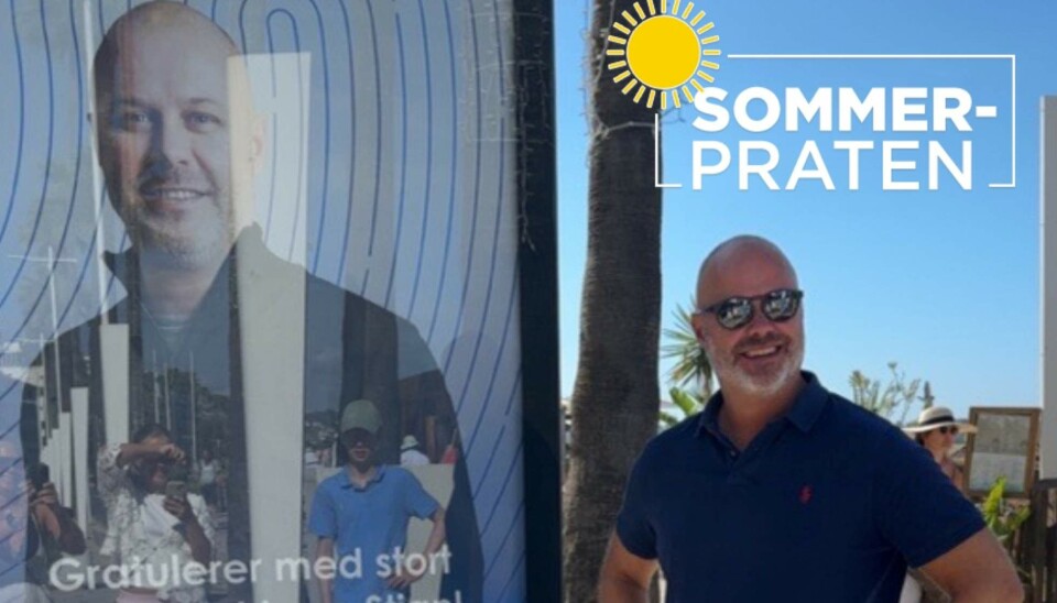 50-årsfeiring: Stian Jansen ble feiret av Dentsu-kollegaene sine med en egen utendørskampanje i Sør-Frankrike.