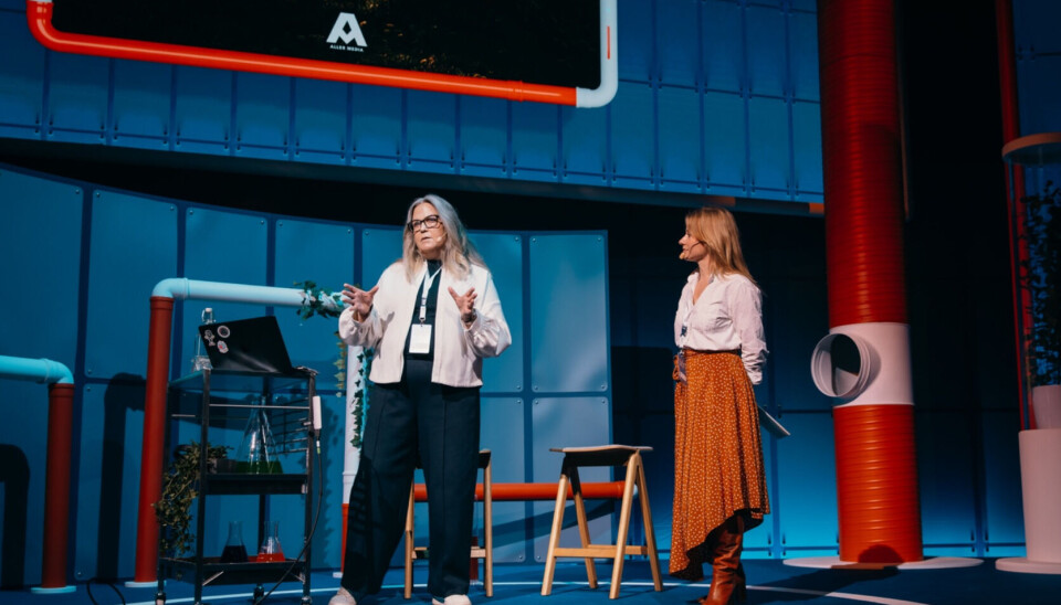 Aller Media-toppen Bente Klemetsdal styrker sitt nordiske samarbeid og etablerer felles kommersiell organisasjon og legger til. Her Klemetsdal under Arendalsuka i år. Bilde av administrerende direktør i Aller Media, Bente Klemetsdal, under Arendalsuka 2025.