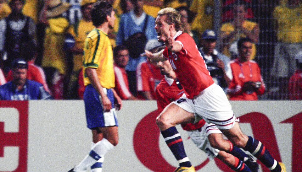 Scoret: Da Kjetil Rekdal scoret på straffet mot Brasil, skapte han også et norsk idrettsøyeblikk for historiebøkene.