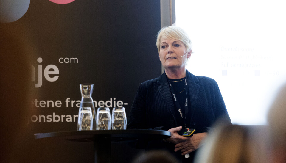 NRK-sjef Vibeke Fürst Haugen på Kampanjes mediekonferanse «Media Business» der hun presenterte noen visjoner for NRK frem mot 2030. I kjølvannet av konferansen har Kampanje-redaktør Knut Kristian Hauger vært kritisk til den sterke veksten i NRK-økonomien sammenlignet med de private aktørene.